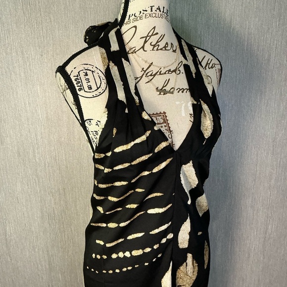 Banana Republic Elegant Black and Cream Halter Jumpsuit Size XL - Picture 5 of 16